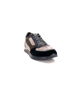 Reqins Electra Mix Daim Noir, Gris Cuir Acier & Cuir Vernis Noir