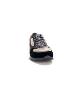 Reqins Electra Mix Daim Noir, Gris Cuir Acier & Cuir Vernis Noir