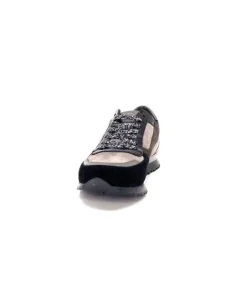Reqins Electra Mix Daim Noir, Gris Cuir Acier & Cuir Vernis Noir