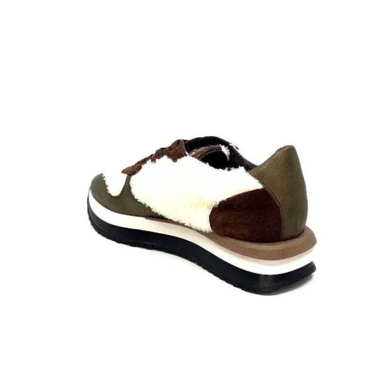 Reqins Urielle Cuir Marron Textile Ecru