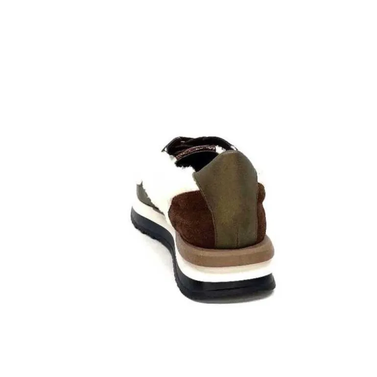 Reqins Urielle Cuir Marron Textile Ecru