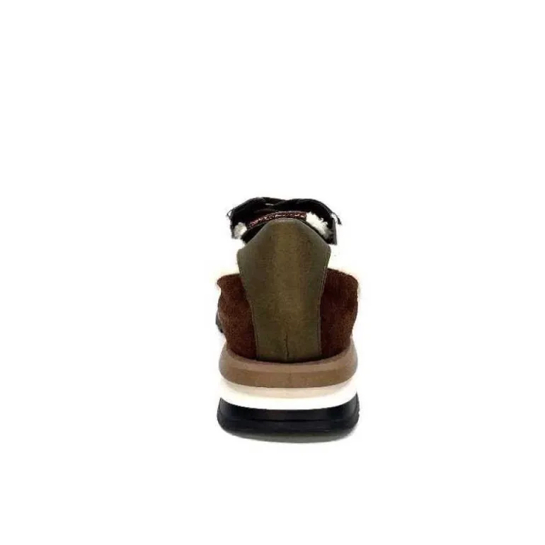 Reqins Urielle Cuir Marron Textile Ecru