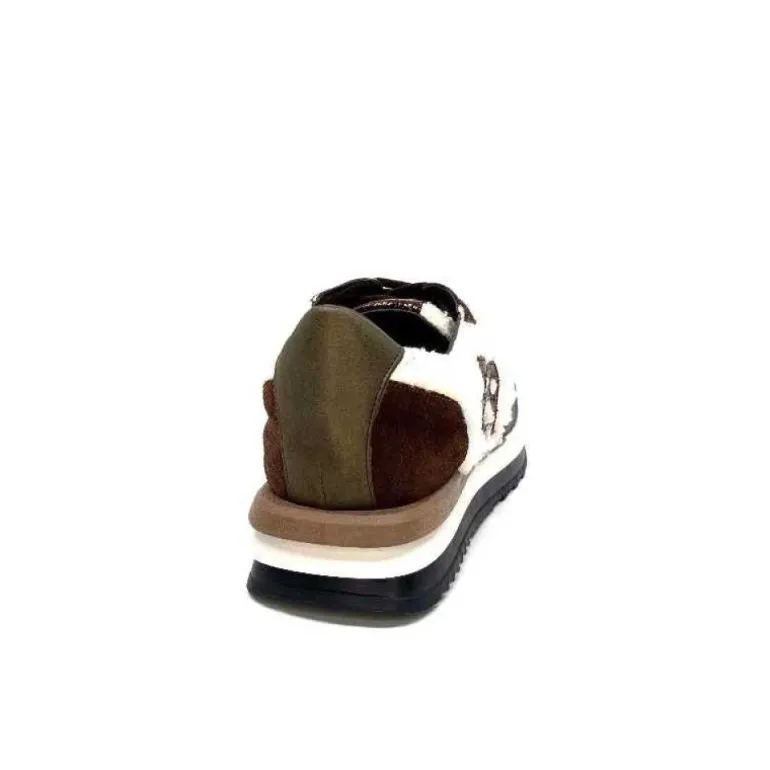 Reqins Urielle Cuir Marron Textile Ecru