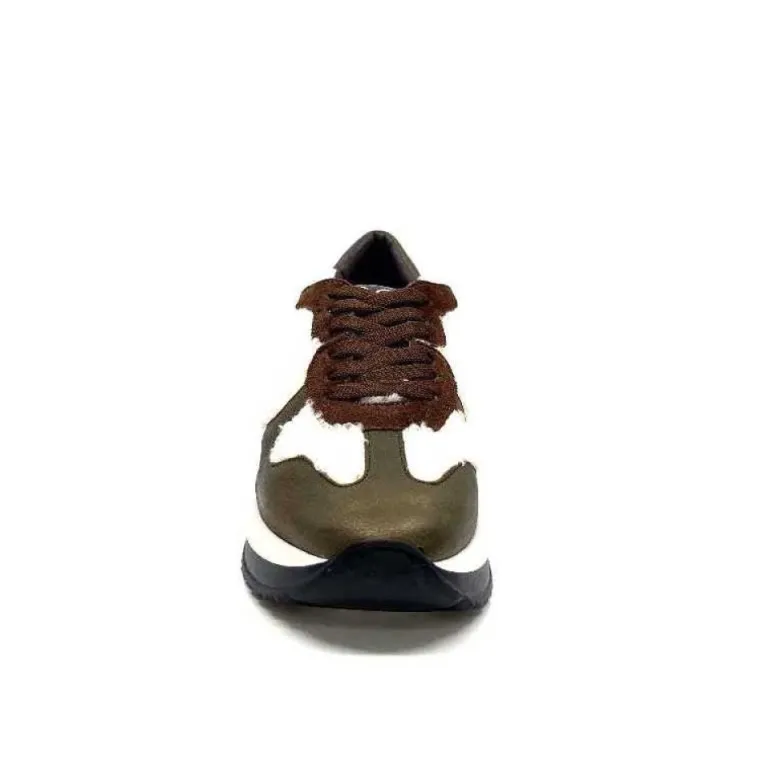 Reqins Urielle Cuir Marron Textile Ecru
