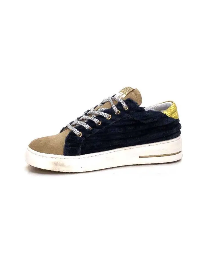 Semerdjian Smr Maya 8676 Velours Bleu Daim Beige