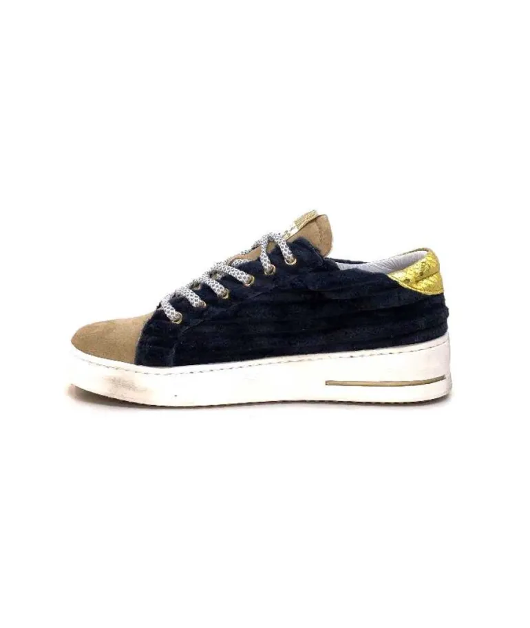 Semerdjian Smr Maya 8676 Velours Bleu Daim Beige