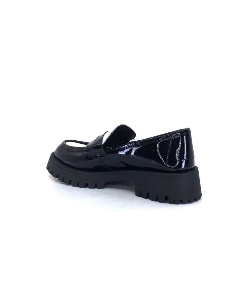 We Do 11244 Cg Cuir Noir & Vernis Blanc