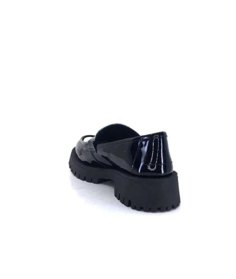 We Do 11244 Cg Cuir Noir & Vernis Blanc