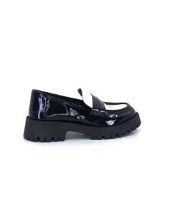 We Do 11244 Cg Cuir Noir & Vernis Blanc