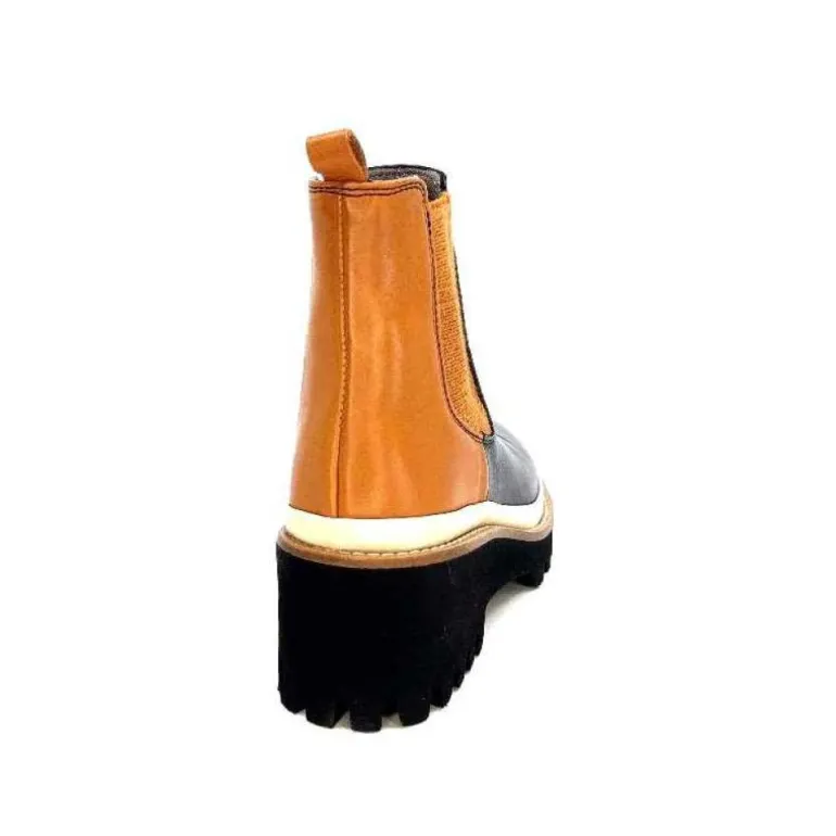 Xsa 9176 Calf Cuir Noir Camel