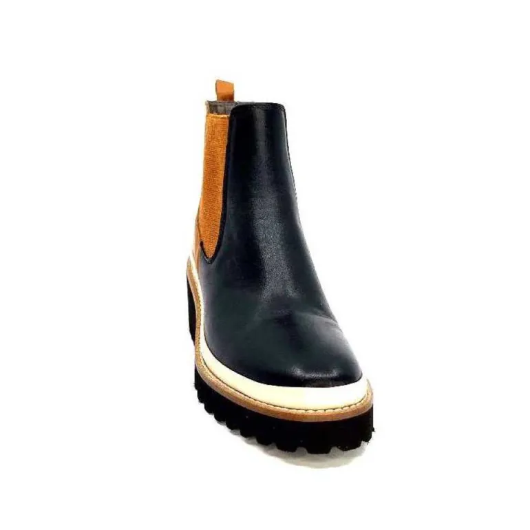 Xsa 9176 Calf Cuir Noir Camel